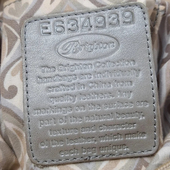 Brighton Barbados Ziptop Hobo Pearl Leather Bag Purse - Picture 3 of 13